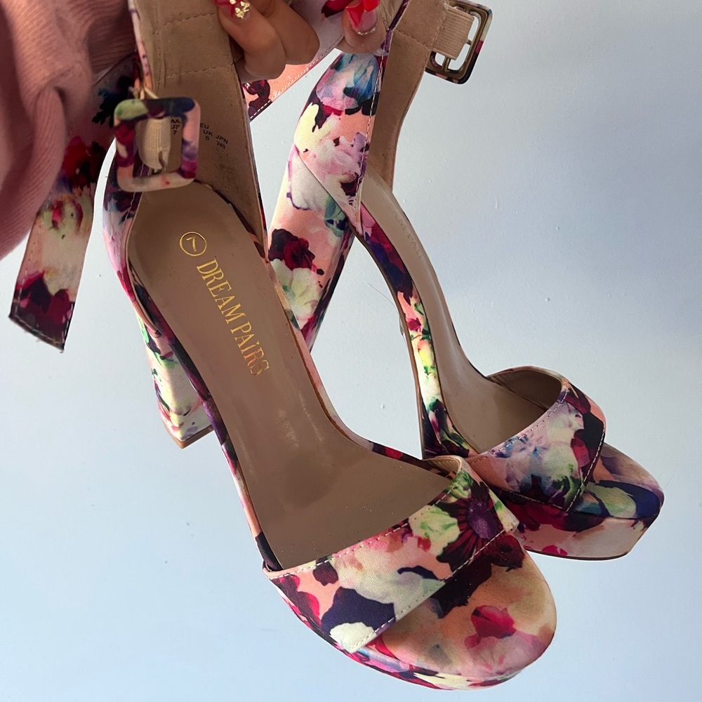 Dream Pairs Floral High Heels for Women